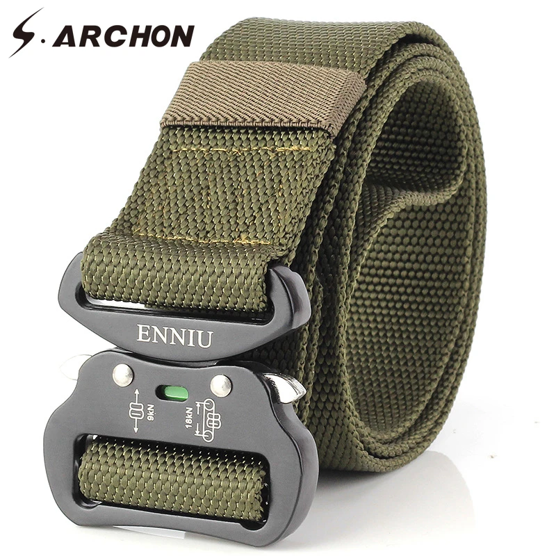 S.ARCHON Special Forces Tactical Belts Men Nylon Metal Buckle Military