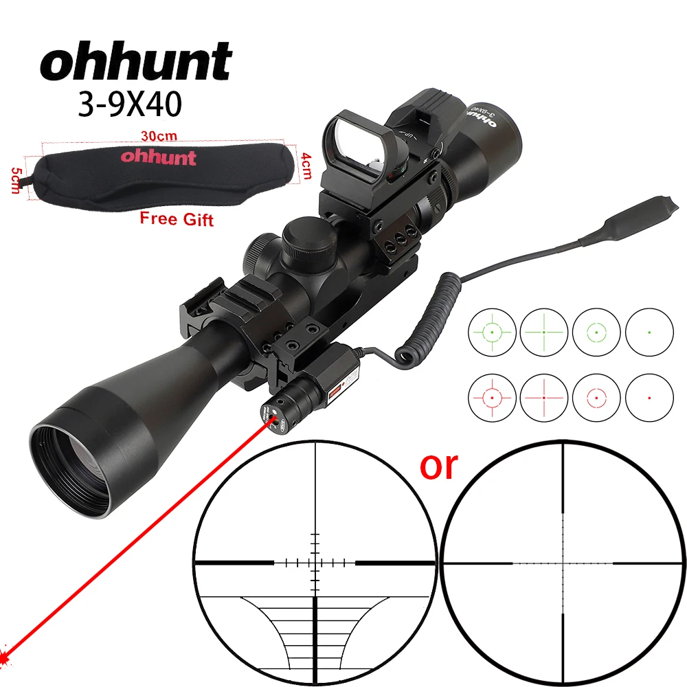 Тактический Оптический прицел ohhunt 3 9X40 комбинированный для охоты дальномер сетка