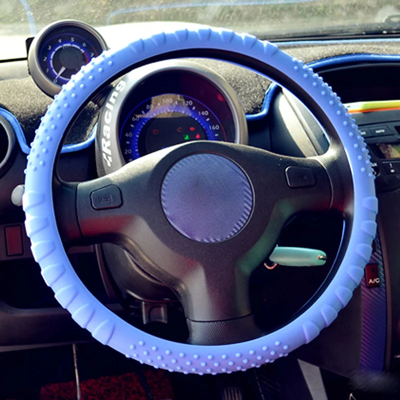 BLUE SILLICON AUTO STEERING WHEEL COVER