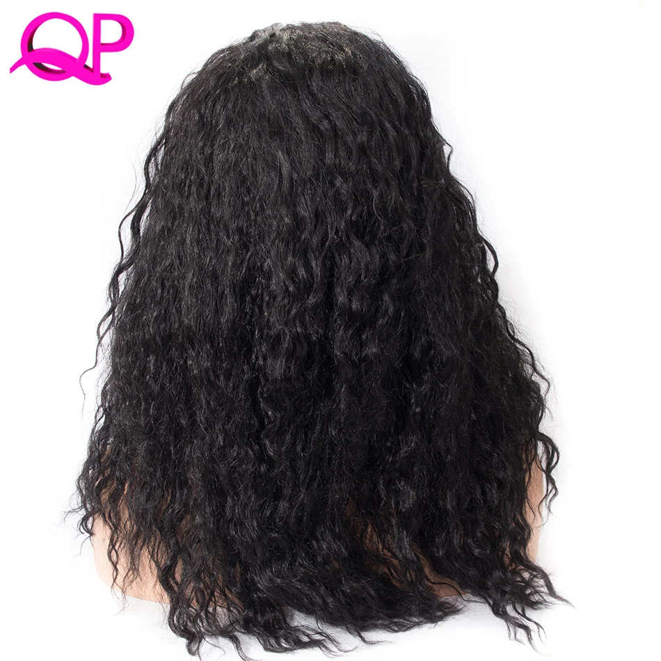 Qphair длинные кудрявые синтетические парики для женщин натуральный вид часть Искусственные парики в черном цвете