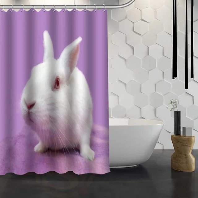 Hot Sale Custom Easter Bunny Rabbit Spring Shower Curtain Waterproof