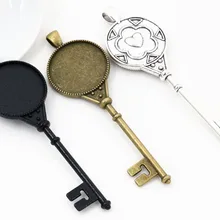 Новая мода 3 шт 25 мм Внутренний размер античное серебро, бронза и черное сердце ключ стиль кабошон основа Установка Подвески