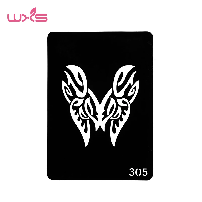 10pcs Airbrush Glitter Tattoo Stencil Woman Girl Kids Drawing Template Cute Flower Butterfly Cartoon Henna Tattoo Stencil TS-05