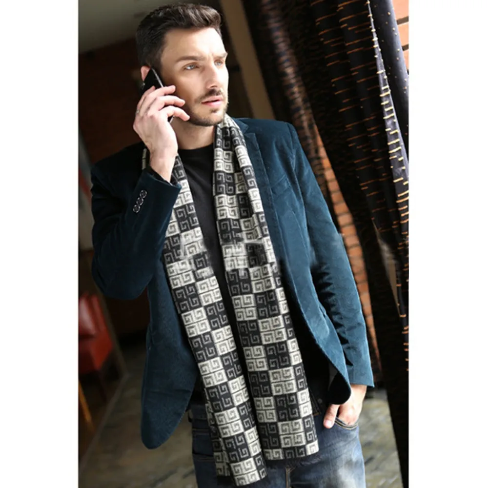 Mens Scarf Fashion Winter And Autumn Cotton Plaid Long Scarf font b Tartan b font Scarf