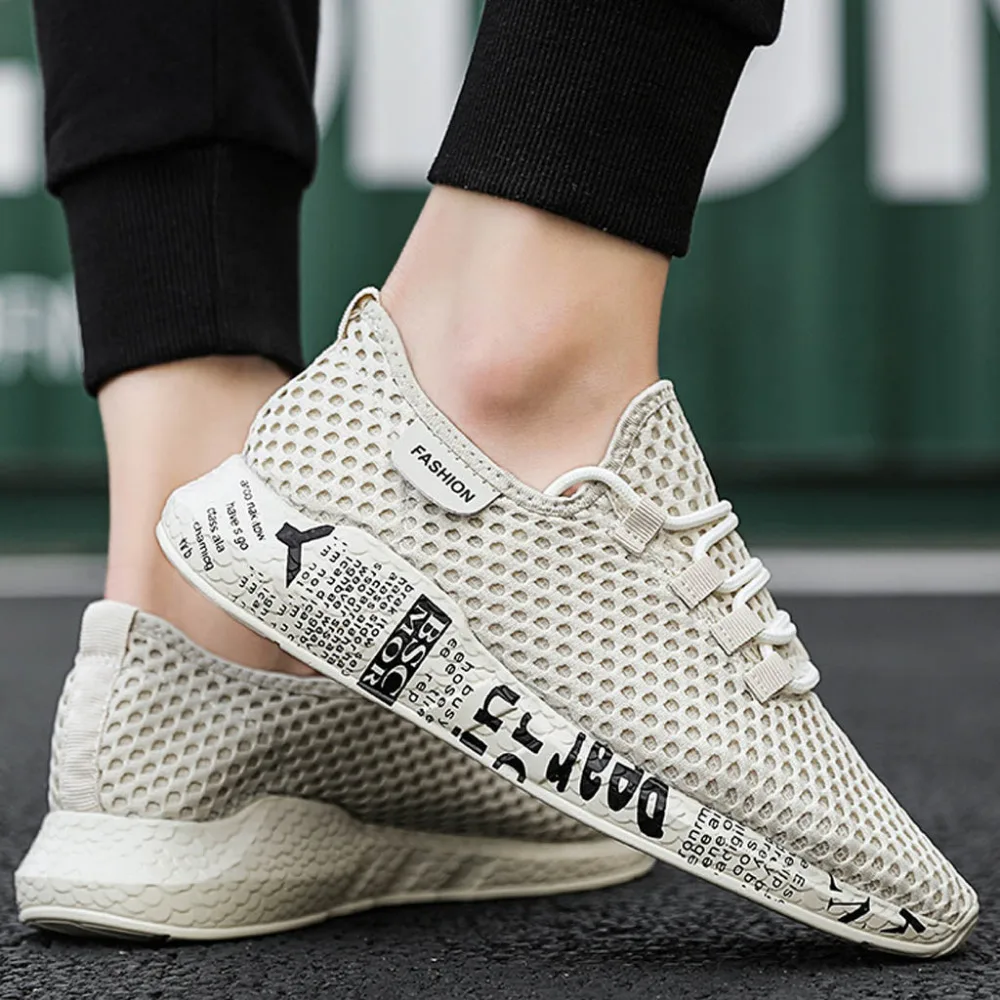 2019 Summer men's flying woven mesh breathable sports shoes platform lightweight non-slip comfort sneakers homens for male 40J14 (18)