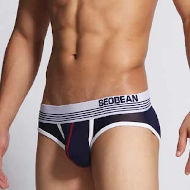 

Seobean calzoncillos Mens Base Cotton onderbroek low-waist male panties gauze underwear sexy panties bags briefs Man Intimates