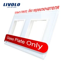 Livolo Luxury White Pearl Crystal Glass, EU standard, Double Glass Panel For Wall Switch&Socket,VL-C7-SR/SR-11 (4 Colors)