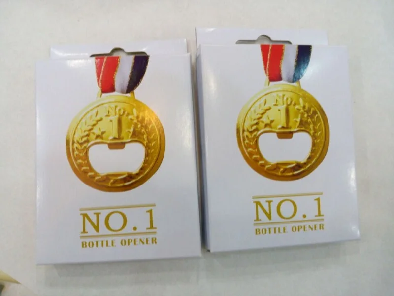 

Free Shipping New Arrive 100pcs/lot No.1 Winner Gold Color Medal Bottle Opener Champion Beer Opener Creative Party Favors