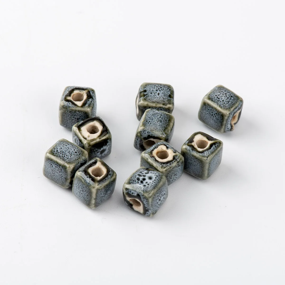 

Square Shape Porcelain Bead For Jewelry Making DIY flower Jewlery&Accessories ceramics beads 10pieces/lot #A519C