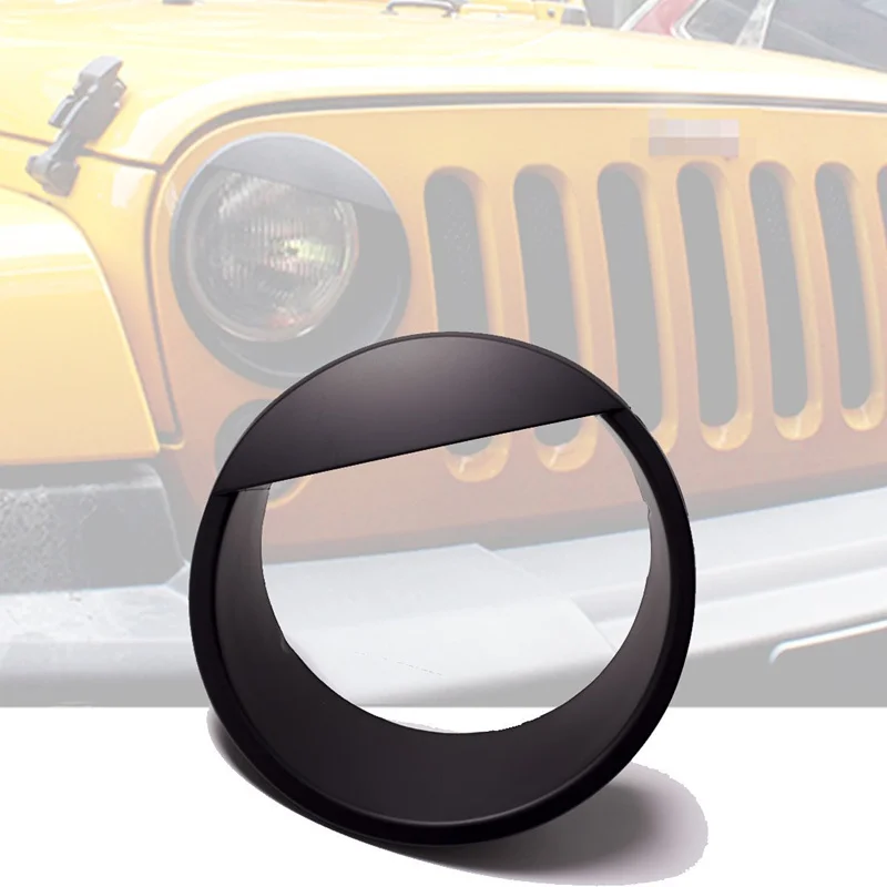 AutoOcean Angry Bird Front Light Headlight Trim Cover Bezels Pair Accessories Jeep Wrangler Rubicon Sahara Sport Jk Unlimited 2 door 4 door Black 2007 2008 2009 2010 2011 2012 2013 2014 2015 2016