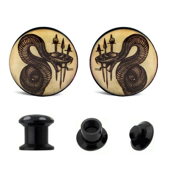 

JUNLOPWY Internally Thread Screw Flesh Tunnels Acrylic Ear Plug Gauges Logo Earring Expander Body Jewelry Piercing mix 4-16mm