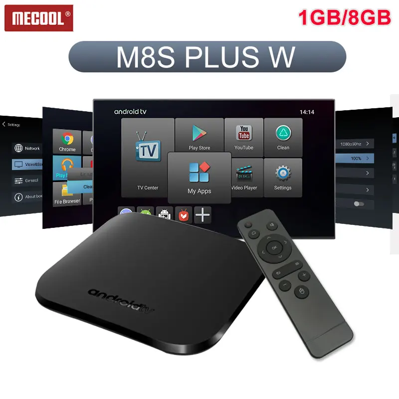 MECOOL M8S плюс W tv box Amlogic S905W 1 ГБ DDR3 8 ГБ флэш android 7,1 2.4g wifi 4 К HD2.0 поддержка youtube, Facebook-movice