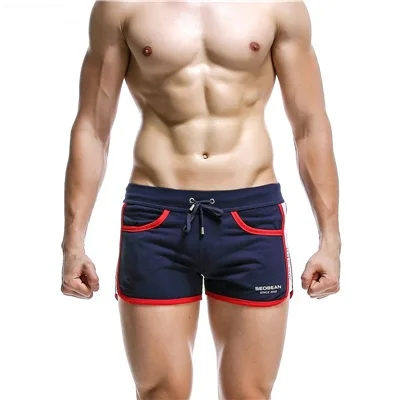 Новые боксеры шорты Домашняя одежда шорты мужские с низкой посадкой из хлопка короткая длина - Цвет: navy
