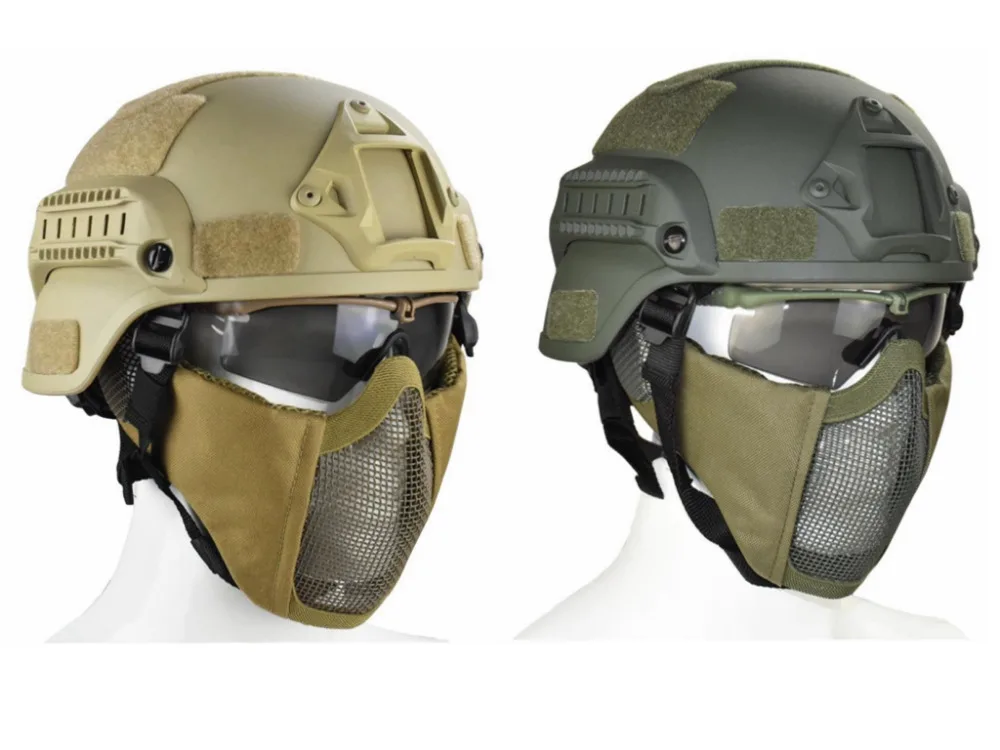 ARMY TACTICS MICH 2000 STYLE ACH TACTICAL HELMET WITH PROTECT EAR