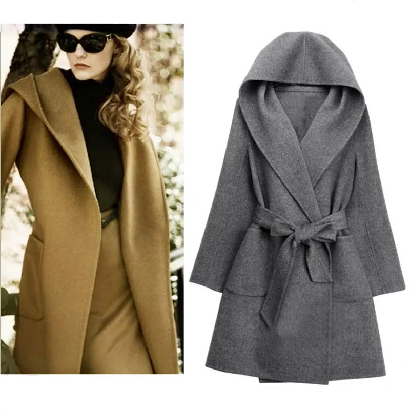 High Street 2014 Winter Women Fashion Double Breasted Long