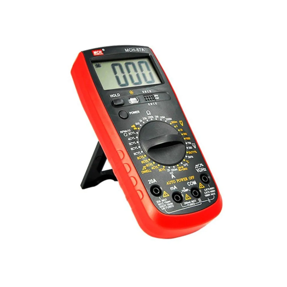 

MCH-87A Automotive Handheld Multimeter AC/DC Volt Ohm Diode Current Voltmeter Tester Meters Digital Ammeter Multitester