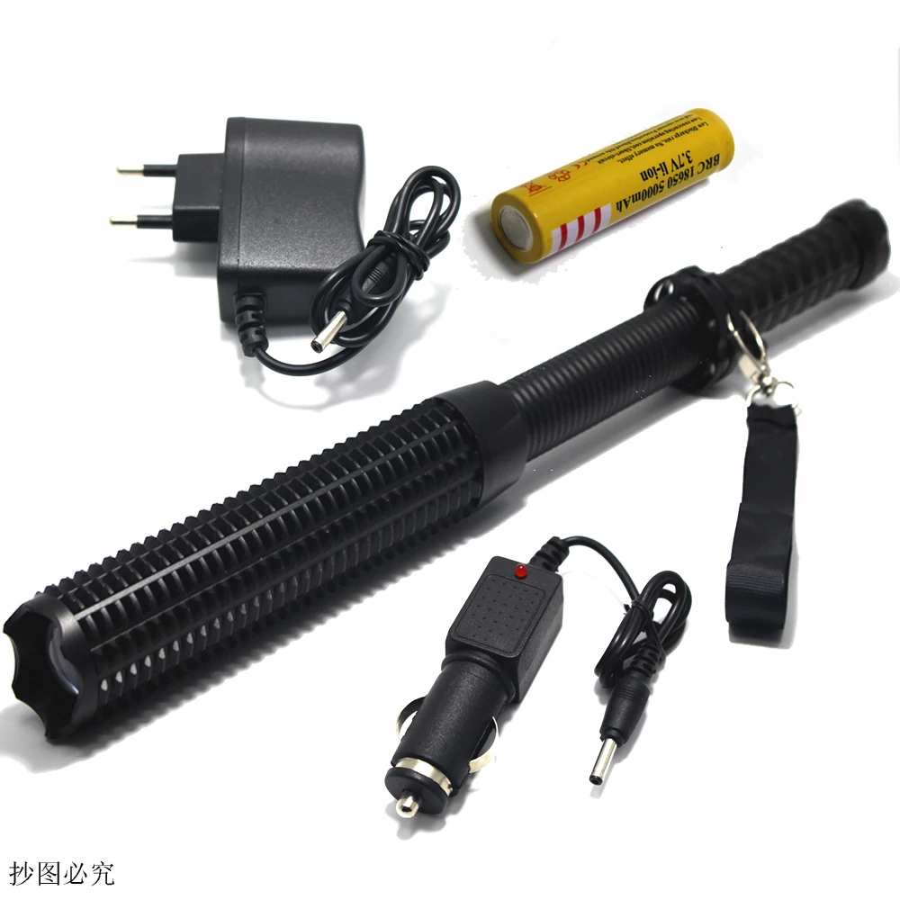 2000LM Q5 Telescopic Tactical Self Defense LED Flashlight Torch Light Outdoor Self Defense Flashlight Baseball Bat