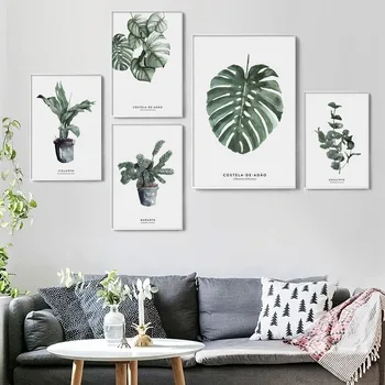

Plant Monstera Maranta Leaves Nordic Posters And Prints Wall Art Canvas Painting Wall Pictures For Living Room Decor