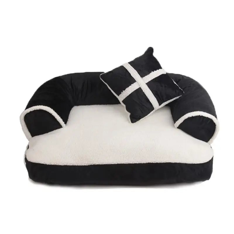cheap Creative Pet Dog bed Removable Caver Small Medium Dogs bed House With Pillow Cats Soft Cotton Padded Pet Sofa Cushions