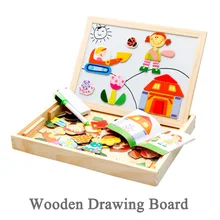 MWZ 1 набор головоломки Детские деревянные игрушки Обучающие Развивающие игрушки Магнитные герои мультфильмов доска для рисования Рождественский подарок на год