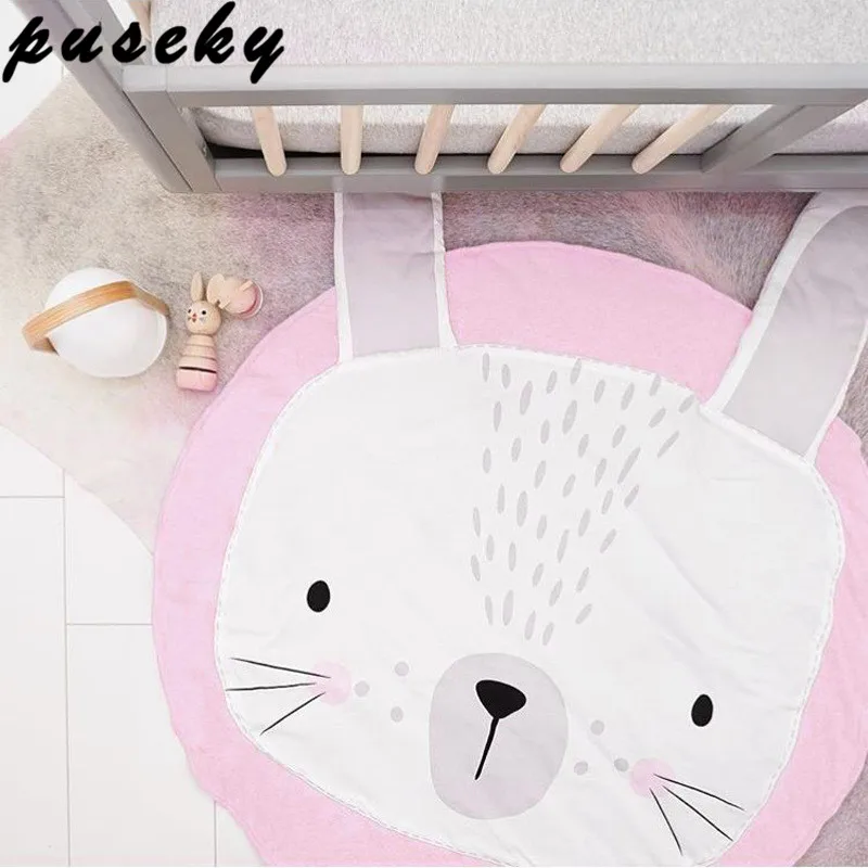 Puseky Baby Play Mat Lovely Rabbit Rug Blanket Bunny Bedding Swaddling for Play Mat Kids Infant