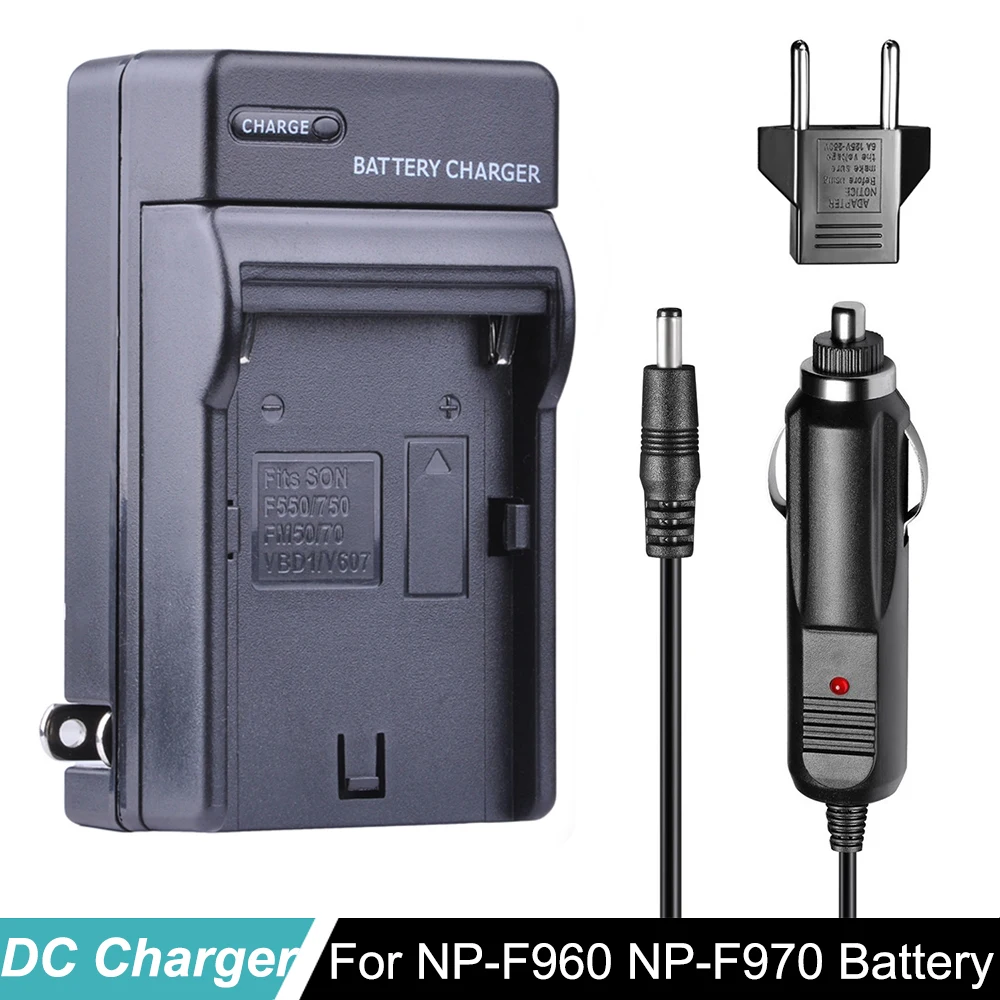 

NP-F960 NP-F970 Battery Charger + EU Plug for SONY NP F960 F970 F950 F330 F550 F570 F750 F770 MC1500C 190P NP-F975 BC-VM10