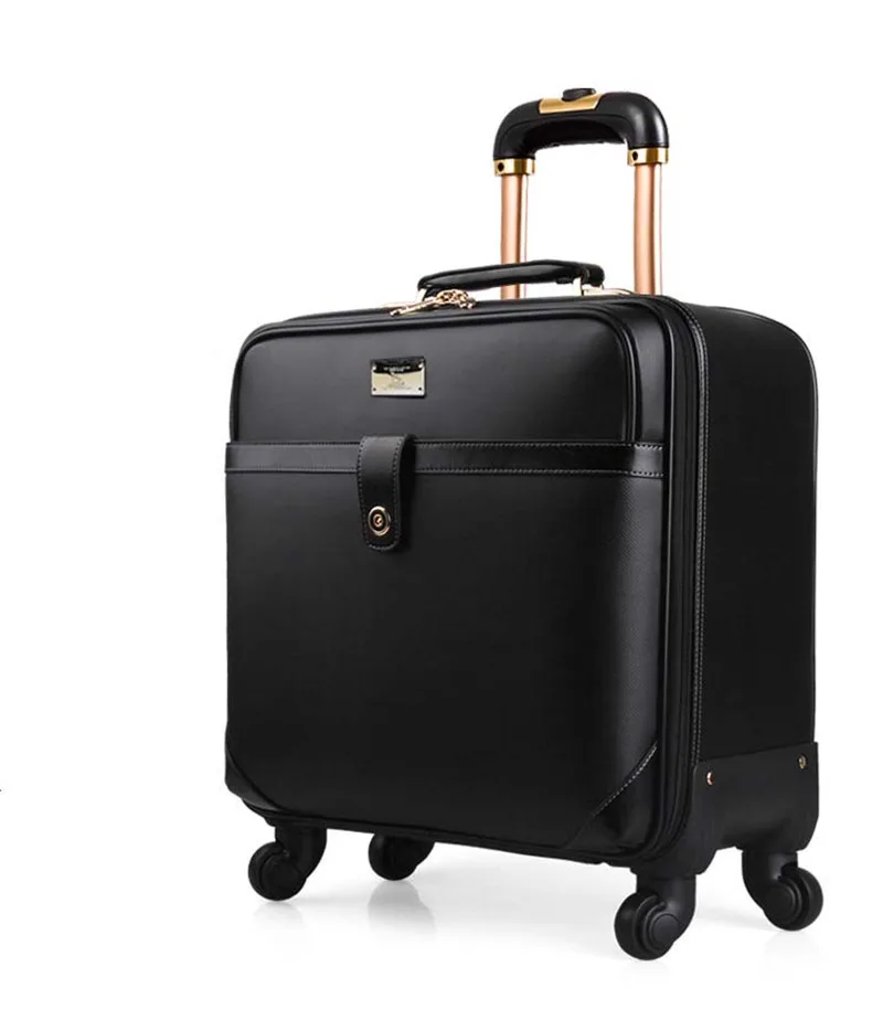 18 INCH Black Coffee Trolley Luggage Classic Business Trolley Case Men's travel suitcase Rolling
