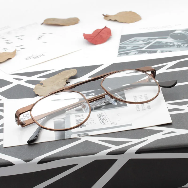 Top Grade Reading Glasses Mirror Clear Square Lens Metal Frame Unisex