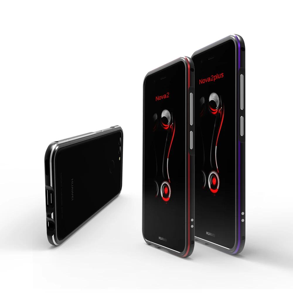 

For Huawei Nova 2 Bumper Case Luxury Glossy Aluminum Metal Frame For Huawei Nova 2 Plus Case Hign-end Protective Case for Nova2