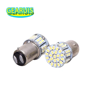 

100Pcs/Lot Car auto S25 P21/5W 1157 50 SMD 1206 3020 LED BAY15D White brake stop light lamp wedge Light DC 12V