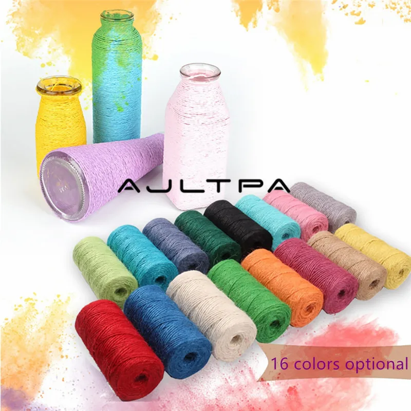 30Rolls 100M Natural Burlap Hessian Jute Twine Cord Hemp String 2mm Gift Wrap Packing Rustic Wedding Decoration | Дом и сад