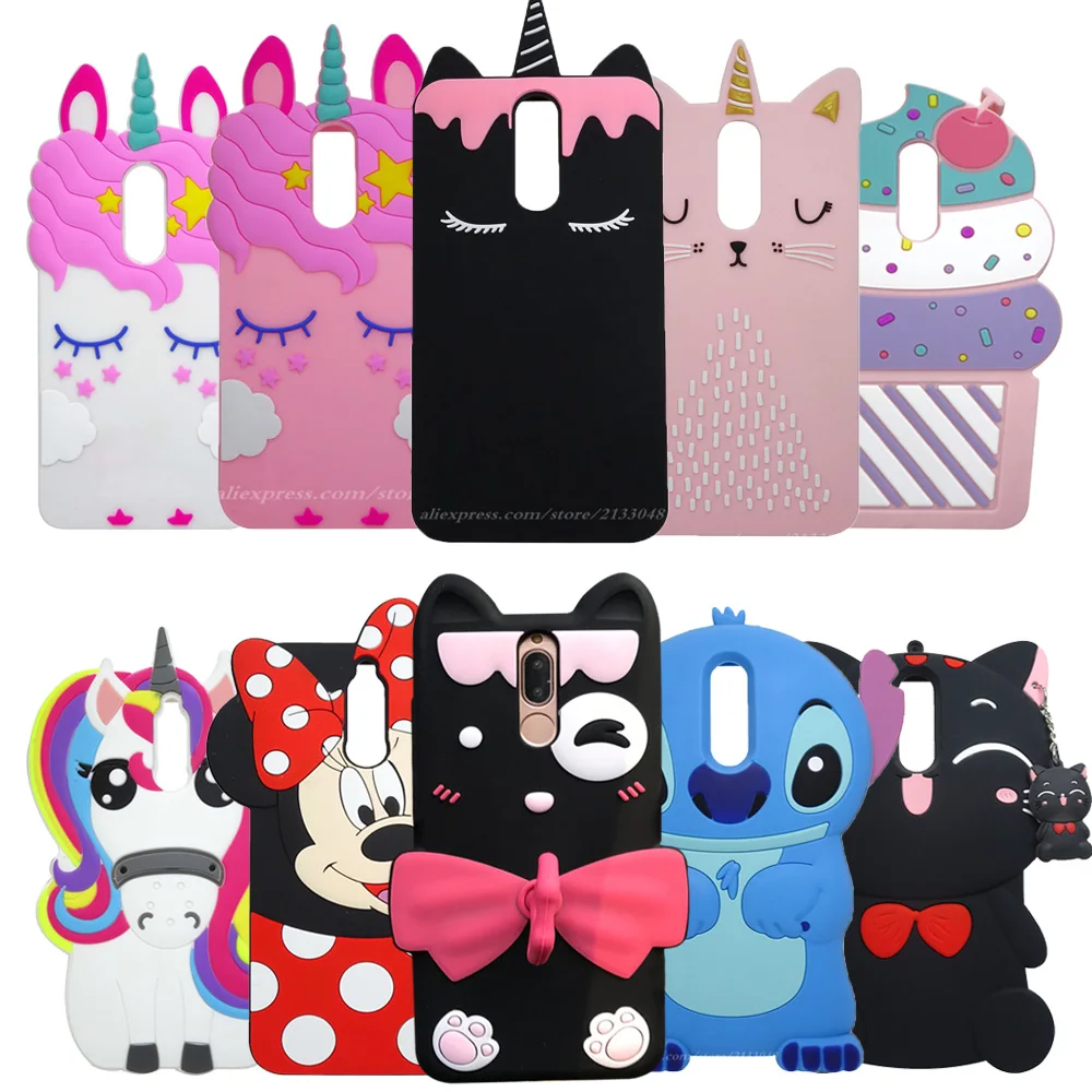 

Fashion 3D Cartoon Unicorn Silicone case for Huawei Nova 2i / Mate 10 Lite Cute Horse Rubber cover for Huawei Mate 10 Lite