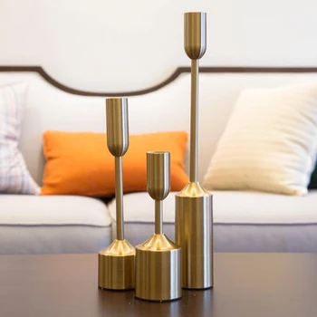 

Modern Metal Candle Holder Wedding Nordic Large Chandelier Romantic Light Kaars Houder Vintage Geometric Centerpiece 50ZT0043