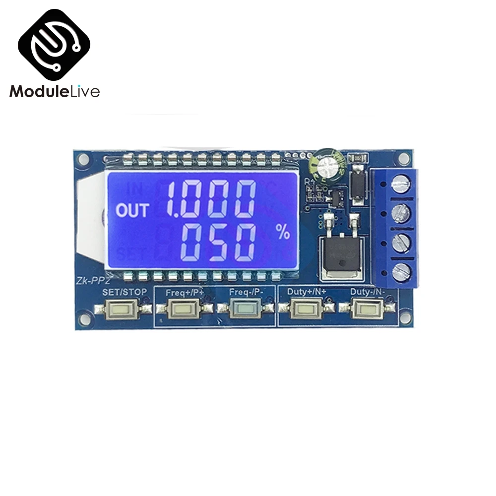 

Dual Two Mode High Power PWM Olenoid Valve Frequency Duty Cycle Adjustable Cycle Delay Dimming Speed Control Module Pulse Board