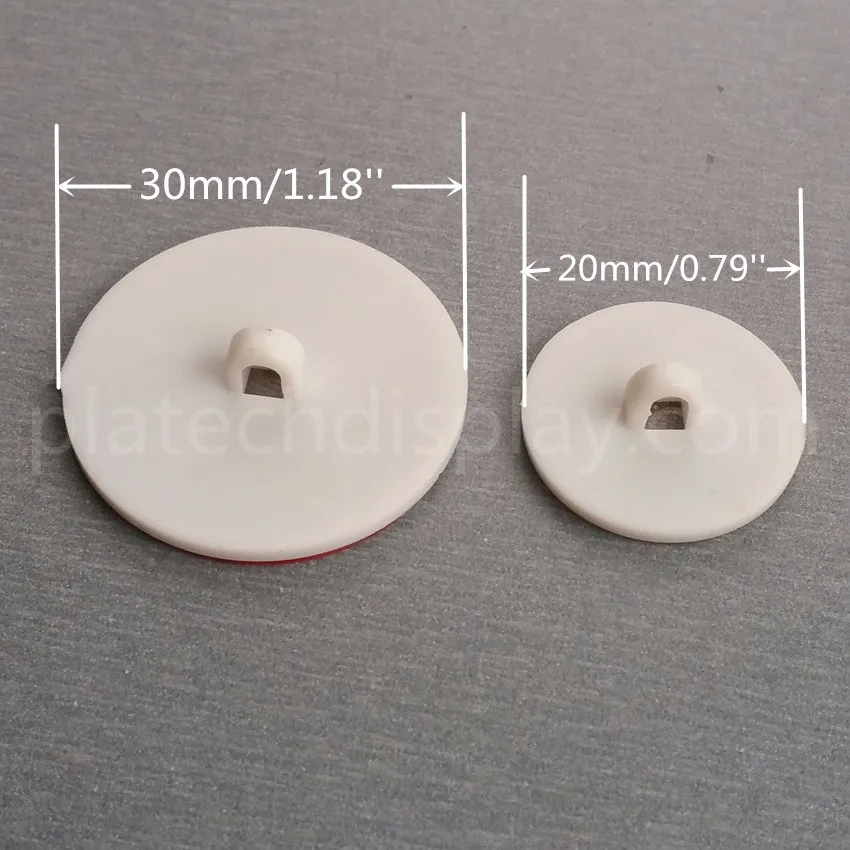 Пластик белый круглое основание с прочная клейкая лента прилипающая подставка для поп Дисплей плакат с подписью 100 комплекты