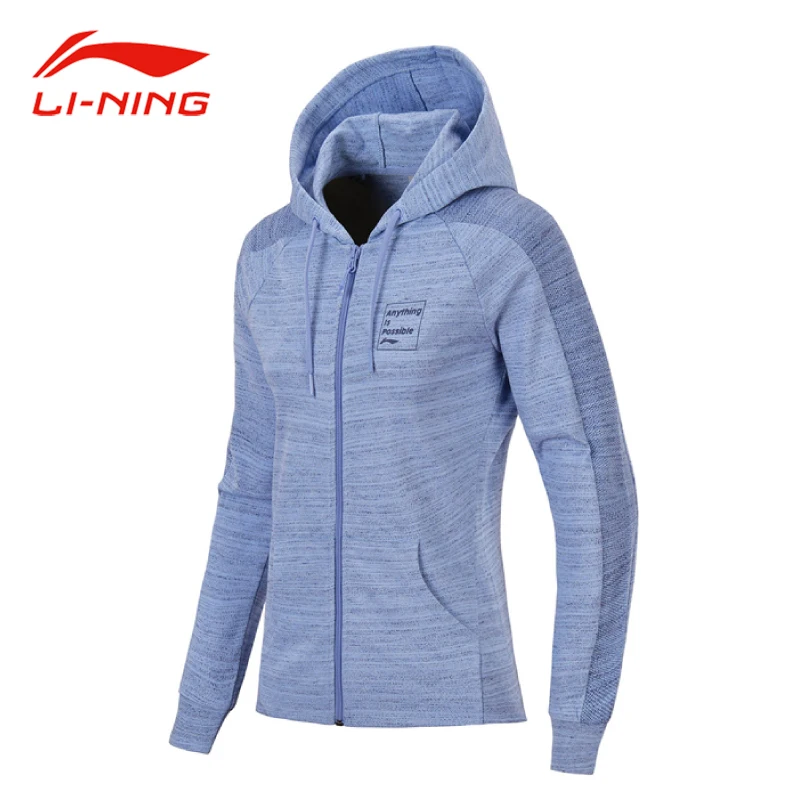 

Li-Ning Women 2018 FZ Knit Hoodie Sweaters Zip Comfort Fitness Jacket Spring Autumn LiNing Stylish Sports Sweater Tops AWDN136