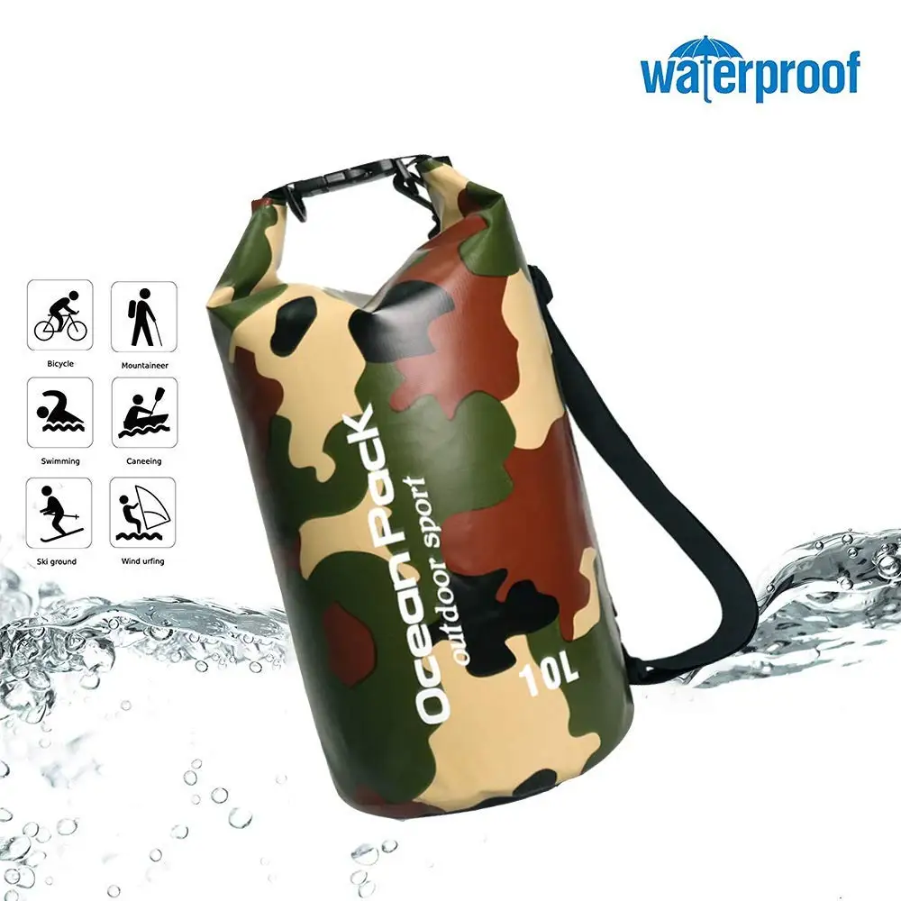 

2L/5L/10L/15L/20L/30L Ocean Pack Waterproof Bag Dry Sack Outdoor Camouflage PVC Bags for Sport Swimming Camping Fishing Rafting