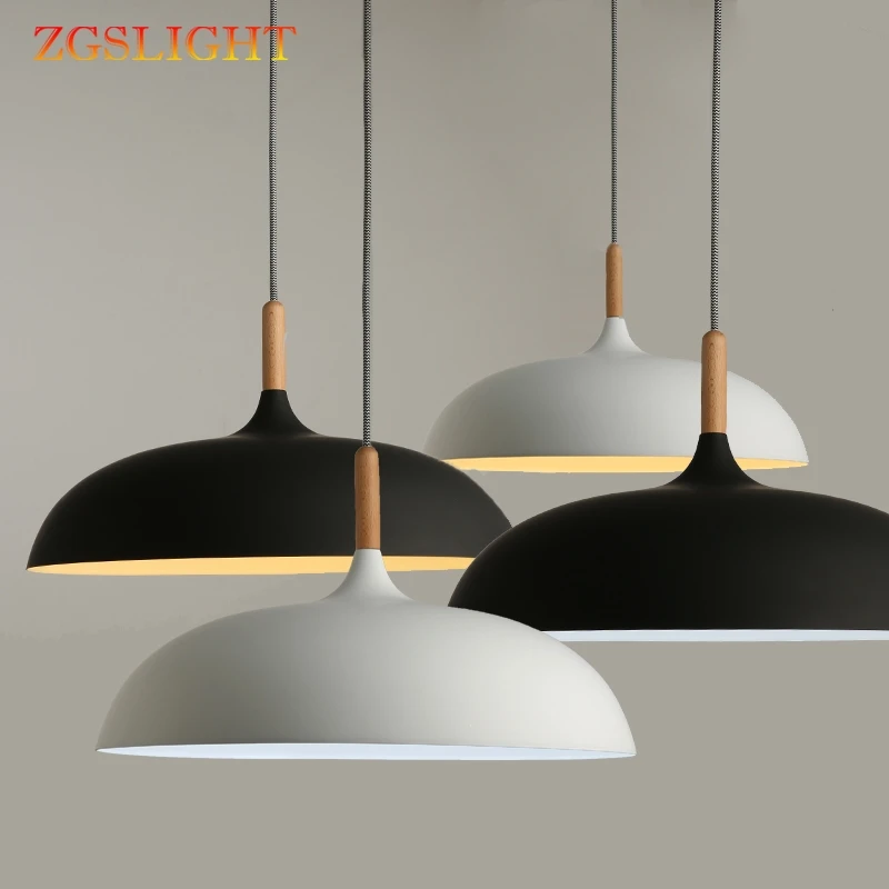 

Pendant Lamps E27 Wood & Aluminum Lampshade Minimalist Modern Hanging & Pendant Lights 110V 220v for Art Fashion Decor Luminaire