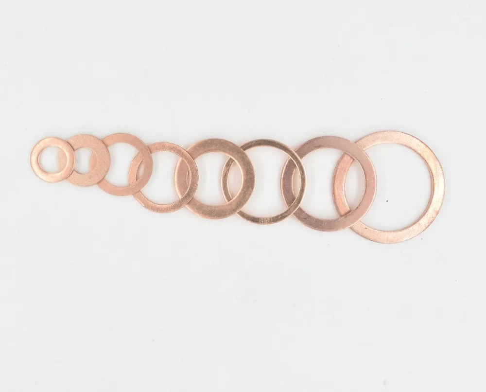 

20PCS Copper washer M4 M5 M6 M8 M10 M12 M14 DIN7603 Copper Sealing Washer For Boat Crush Washer Flat Sea