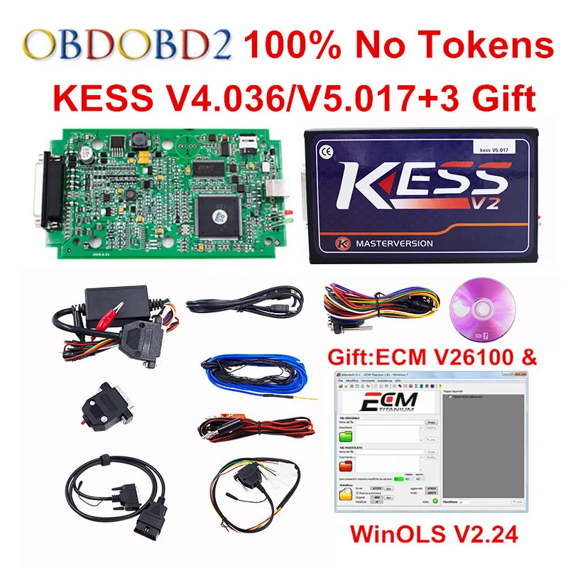 Best Quality KESS V2 OBD2 Manager Tuning Kit No Tokens Limited Master Version V2 06 Updated