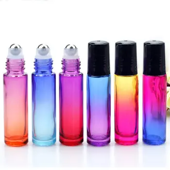 

10pcs 10ml Premium Gradient Glass Roll On Essential Oil Empty Perfume Bottles