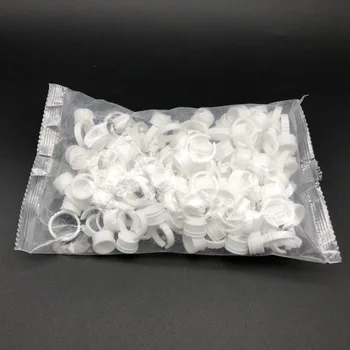 

100Pcs Disposable White Tattoo Pigments Cups Caps Permanent Makeup Ink Cups Tattoo Ink Ring Tools