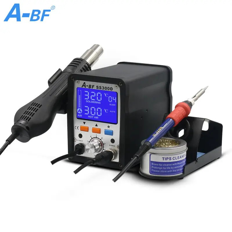 

A-BF Digital Soldering Station 2 IN 1 SS300D BGA rework station hot air gun soldering Station soldering iron station brand new
