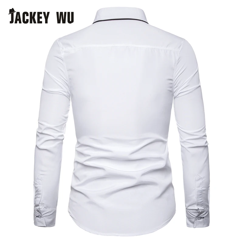 Бренд JACKEYWU повседневные рубашки для мужчин 2019 модная Корейская рубашка с