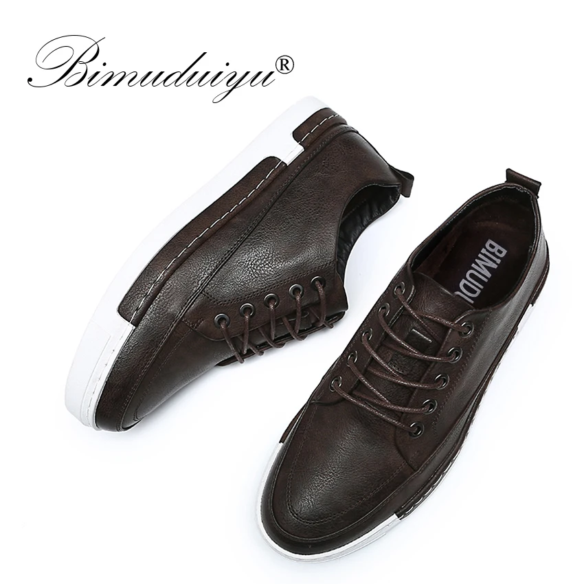 BIMUDUIYU Men's Leather Casual Shoes Retro Style Mens Leather Flats Oxford Shoes Male Sneakers tenis masculino zapatos hombre BIMUDUIYU Men's Leather Casual Shoes Retro Style Mens Leather Flats Oxford Shoes Male Sneakers tenis masculino zapatos hombre