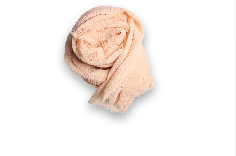 Шарф из бисера Классический премиум вискоза Макси морщинка облако хиджаб шарф платок Мягкий мусульманский шарфы зимний солнцезащитный шарф для девочек