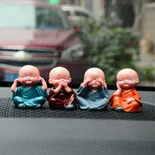 4 шт./компл. Gongfu Маленький Монах Статуэтки Украшение Автомобиля Декора Дома Монахов Игрушки Автомобильные Аксессуары Украшения Миниатюрный Смолы Подарки