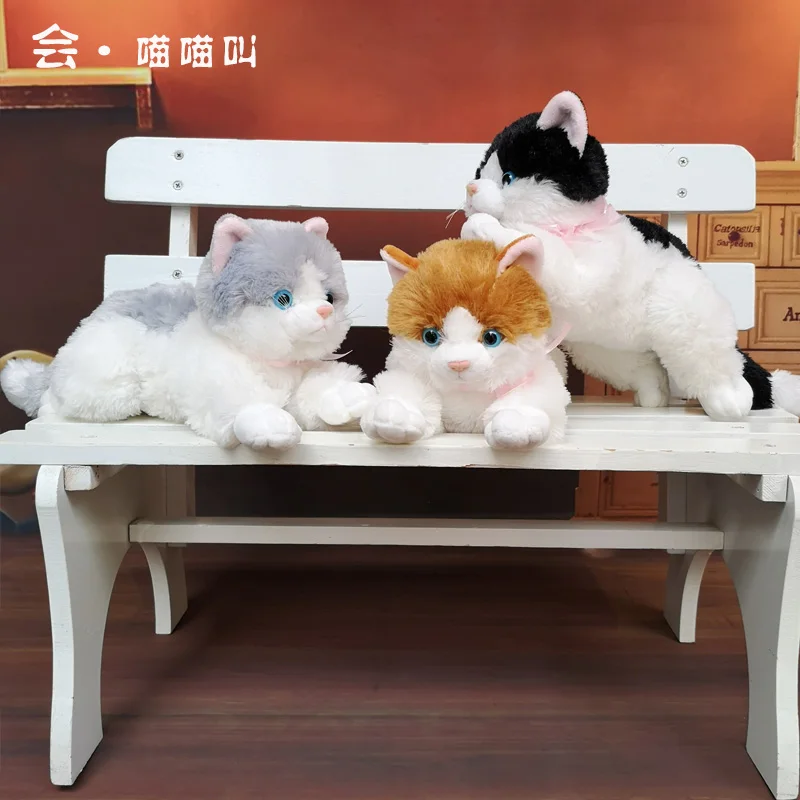 1 шт. 15 40 см мягкая плюшевая игрушка с имитацией кошки подушка котенка лежащая