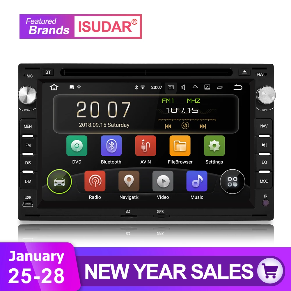Isudar 2 Din Auto Radio Gps Android 8.1 Für VW Volkswagen GOLF POLO TRANSPORTER Passat b5 auto Multimedia DVD Player Automotivo FM Günstig