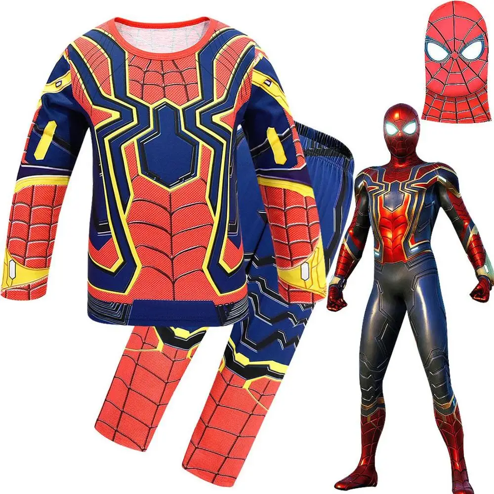 

Spider Man Pyjamas Children Clothing Iron Spider Cosplay Costume Kids Pajama Sets kid Sleepwear Halloween carnival costume